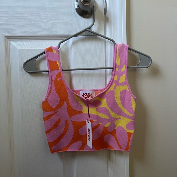 NWT Kimberly Solid and Striped crop top size XS - Picture 5 of 7